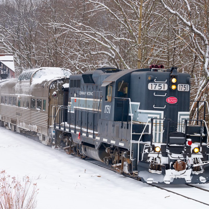a train covered in snow