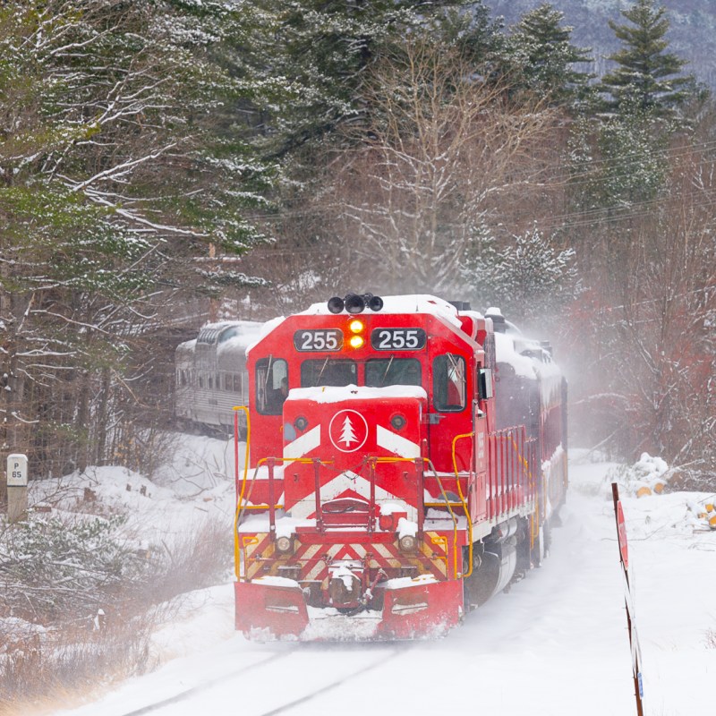 a train covered in snow