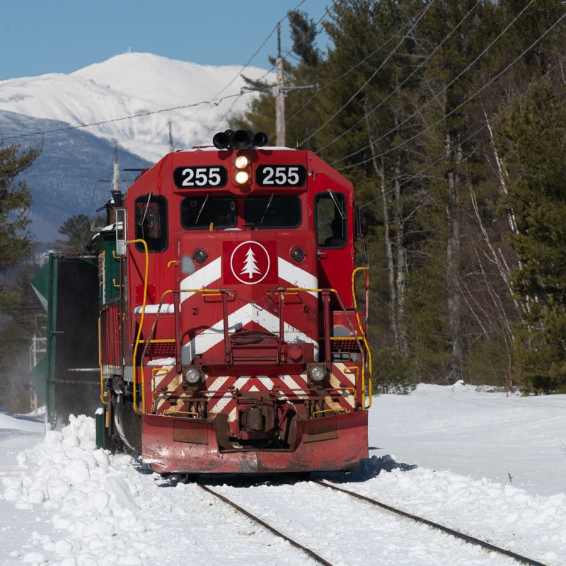 a train covered in snow