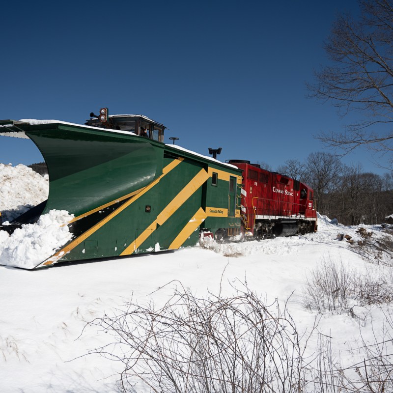 a train covered in snow