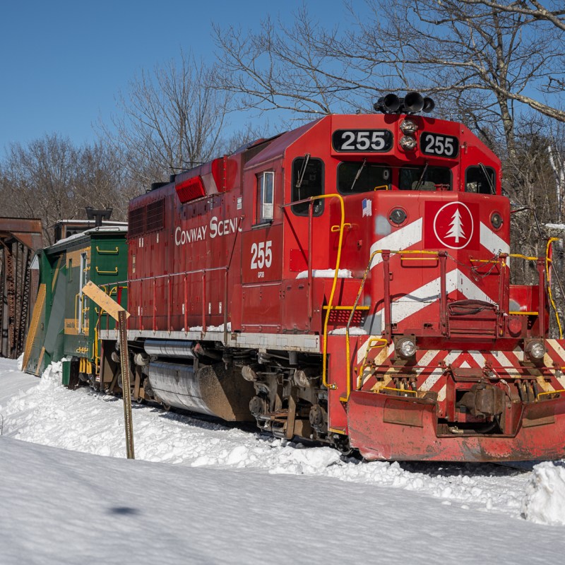 a train covered in snow