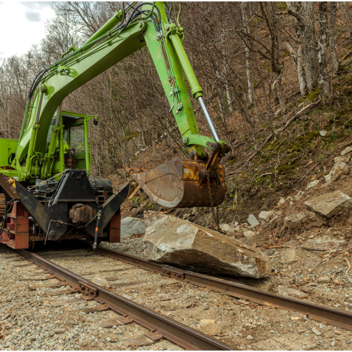 a train on a steel track